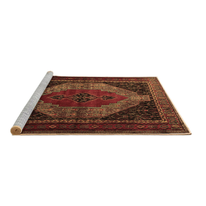 Sideview of Machine Washable Persian Brown Traditional Rug, wshtr1938brn