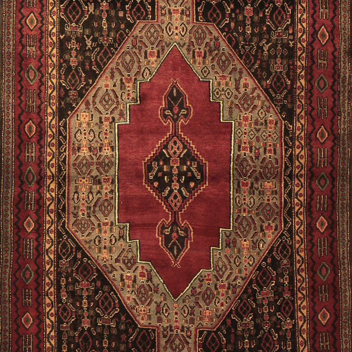 Machine Washable Persian Brown Traditional Rug, wshtr1938brn