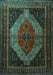 Machine Washable Persian Turquoise Traditional Area Rugs, wshtr1938turq