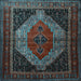 Square Machine Washable Persian Light Blue Traditional Rug, wshtr1938lblu