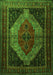 Serging Thickness of Machine Washable Persian Green Traditional Area Rugs, wshtr1938grn