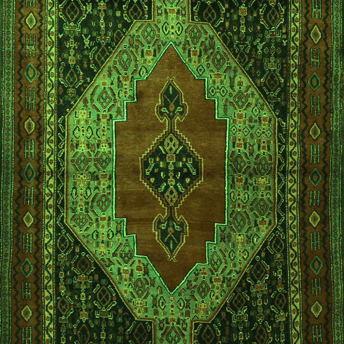 Serging Thickness of Machine Washable Persian Green Traditional Area Rugs, wshtr1938grn
