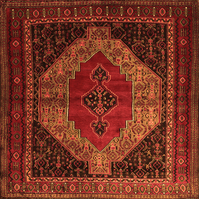 Serging Thickness of Persian Orange Traditional Rug, tr1938org