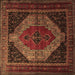 Square Machine Washable Persian Brown Traditional Rug, wshtr1938brn