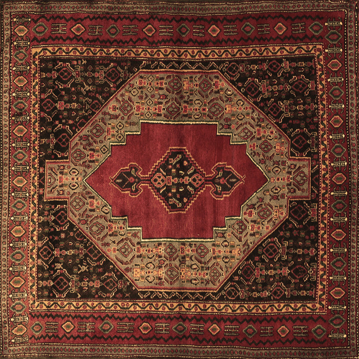 Square Persian Brown Traditional Rug, tr1938brn