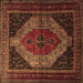 Square Persian Brown Traditional Rug, tr1938brn