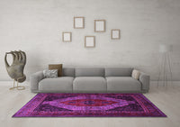 Machine Washable Persian Purple Traditional Rug, wshtr1938pur