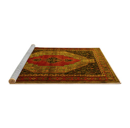 Sideview of Machine Washable Persian Yellow Traditional Rug, wshtr1938yw