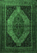 Machine Washable Persian Emerald Green Traditional Area Rugs, wshtr1938emgrn