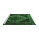 Sideview of Machine Washable Persian Emerald Green Traditional Area Rugs, wshtr1938emgrn