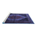 Sideview of Machine Washable Persian Blue Traditional Rug, wshtr1938blu