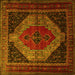 Square Machine Washable Persian Yellow Traditional Rug, wshtr1938yw