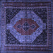 Square Persian Blue Traditional Rug, tr1938blu