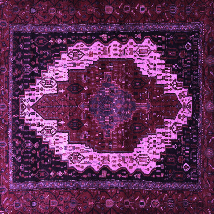 Square Machine Washable Persian Purple Traditional Area Rugs, wshtr1939pur