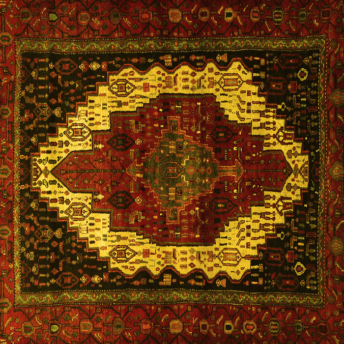 Square Persian Yellow Traditional Rug, tr1939yw
