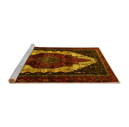 Sideview of Machine Washable Persian Yellow Traditional Rug, wshtr1939yw