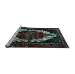 Sideview of Machine Washable Persian Light Blue Traditional Rug, wshtr1939lblu