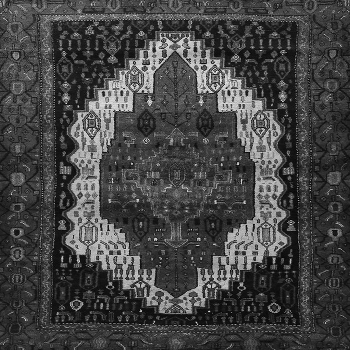 Round Machine Washable Persian Gray Traditional Rug, wshtr1939gry