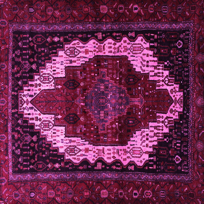 Square Machine Washable Persian Pink Traditional Rug, wshtr1939pnk