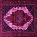 Square Machine Washable Persian Pink Traditional Rug, wshtr1939pnk