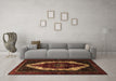 Machine Washable Persian Brown Traditional Rug in a Living Room,, wshtr1939brn