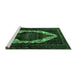 Sideview of Machine Washable Persian Emerald Green Traditional Area Rugs, wshtr1939emgrn