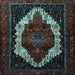 Square Machine Washable Persian Light Blue Traditional Rug, wshtr1939lblu