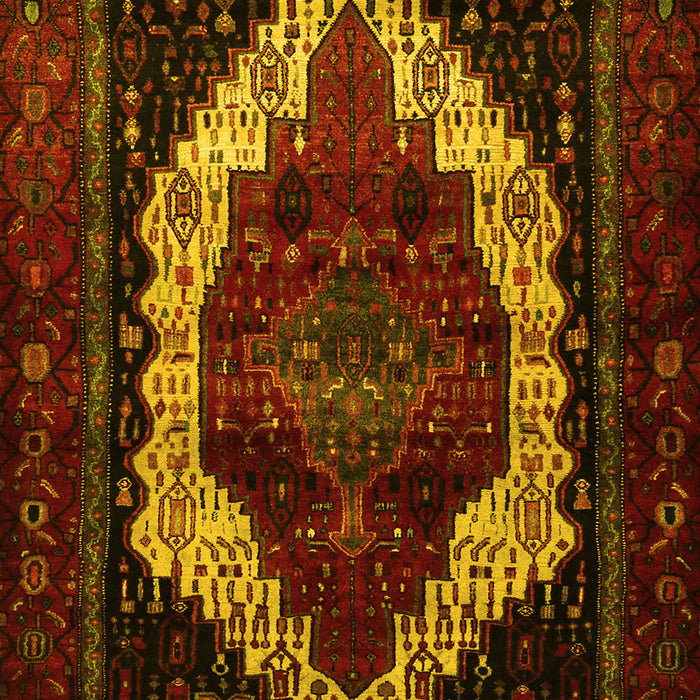 Machine Washable Persian Yellow Traditional Rug, wshtr1939yw