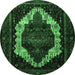 Round Persian Emerald Green Traditional Rug, tr1939emgrn