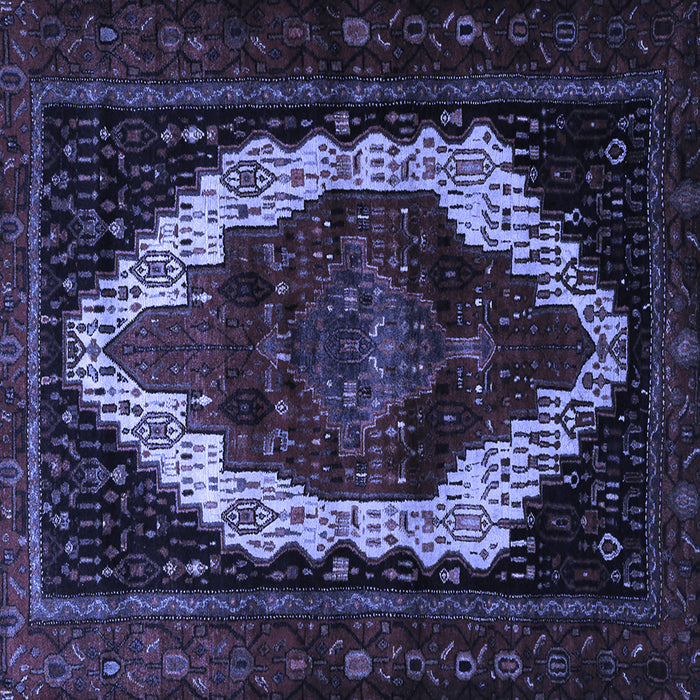 Square Machine Washable Persian Blue Traditional Rug, wshtr1939blu