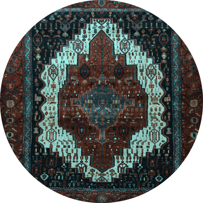 Round Persian Light Blue Traditional Rug, tr1939lblu