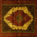 Square Machine Washable Persian Yellow Traditional Rug, wshtr1939yw