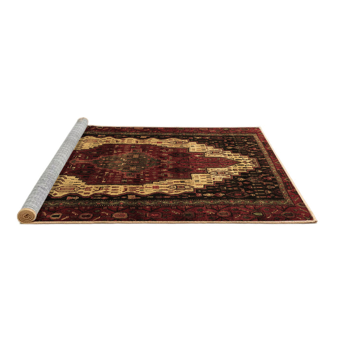 Sideview of Machine Washable Persian Brown Traditional Rug, wshtr1939brn