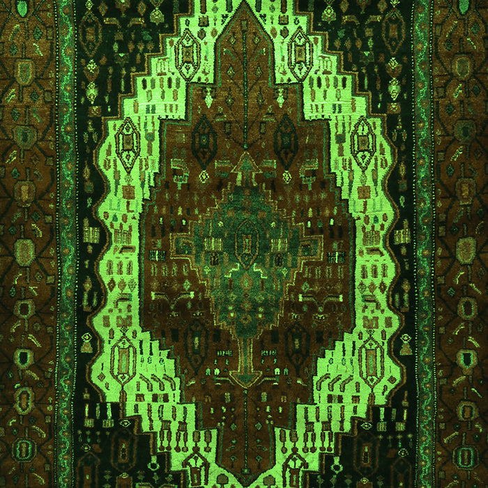 Serging Thickness of Machine Washable Persian Green Traditional Area Rugs, wshtr1939grn