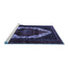 Sideview of Machine Washable Persian Blue Traditional Rug, wshtr1939blu