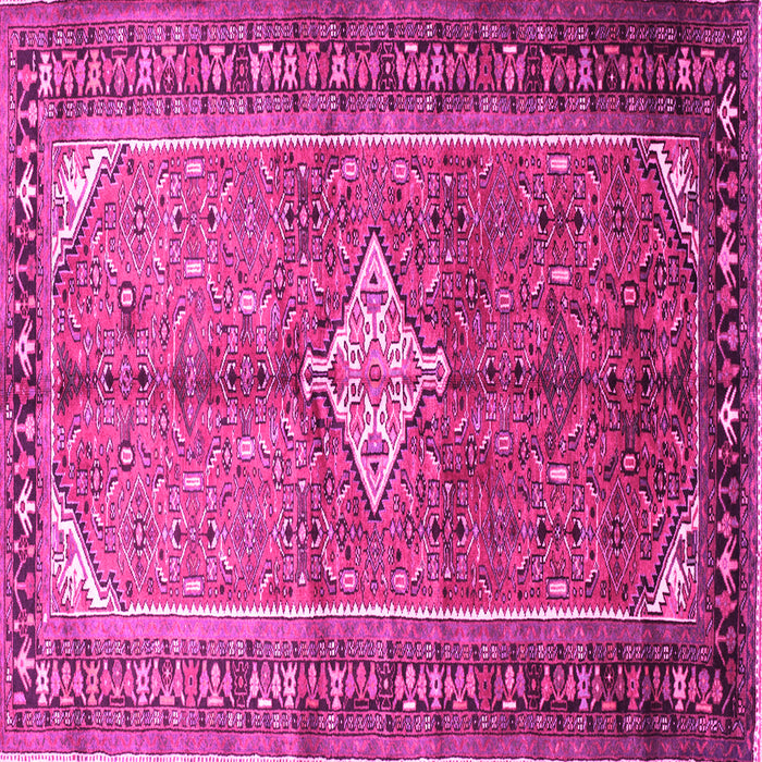 Square Machine Washable Persian Pink Traditional Rug, wshtr193pnk