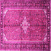 Square Machine Washable Persian Pink Traditional Rug, wshtr193pnk