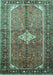 Machine Washable Persian Turquoise Traditional Area Rugs, wshtr193turq