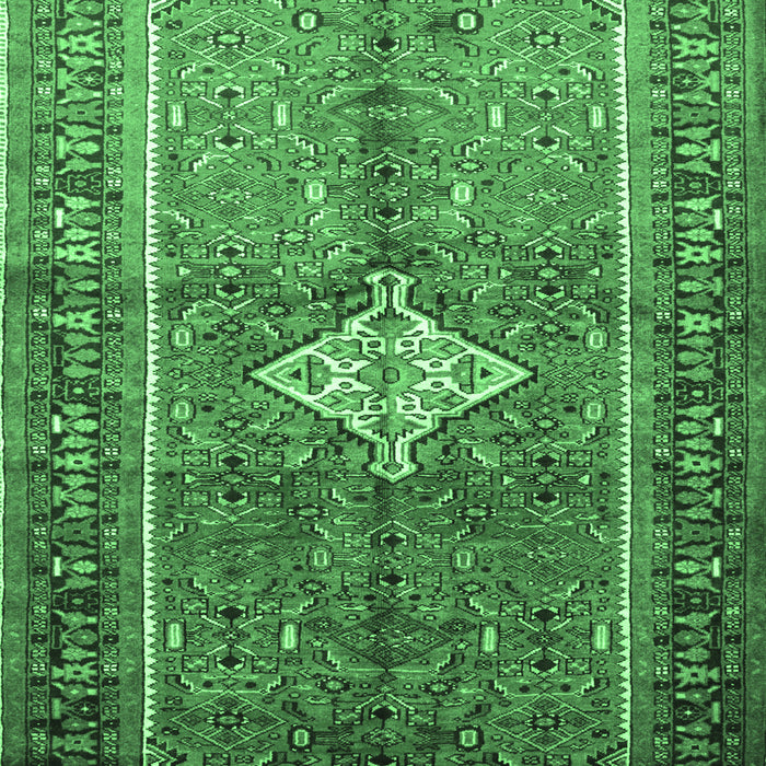 Machine Washable Persian Emerald Green Traditional Area Rugs, wshtr193emgrn