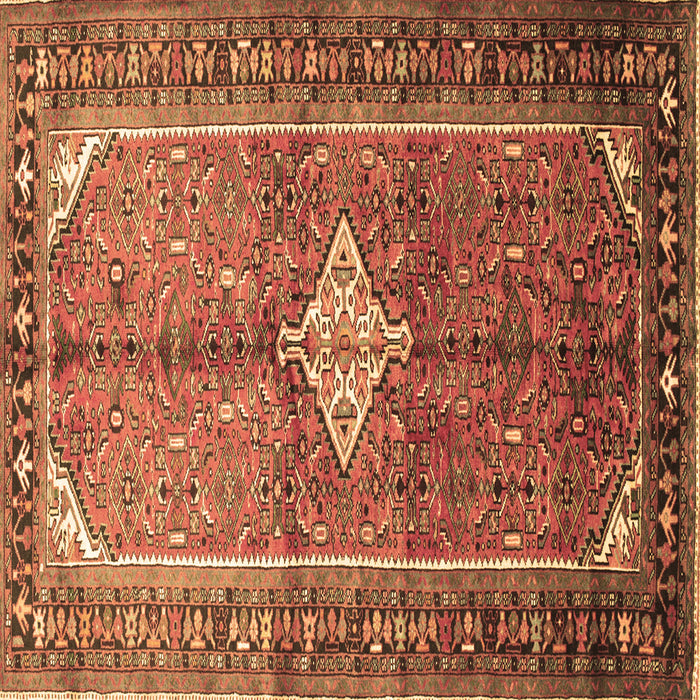 Square Machine Washable Persian Brown Traditional Rug, wshtr193brn