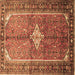 Square Machine Washable Persian Brown Traditional Rug, wshtr193brn