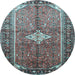 Round Persian Light Blue Traditional Rug, tr193lblu