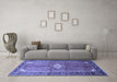 Machine Washable Persian Blue Traditional Rug in a Living Room, wshtr193blu