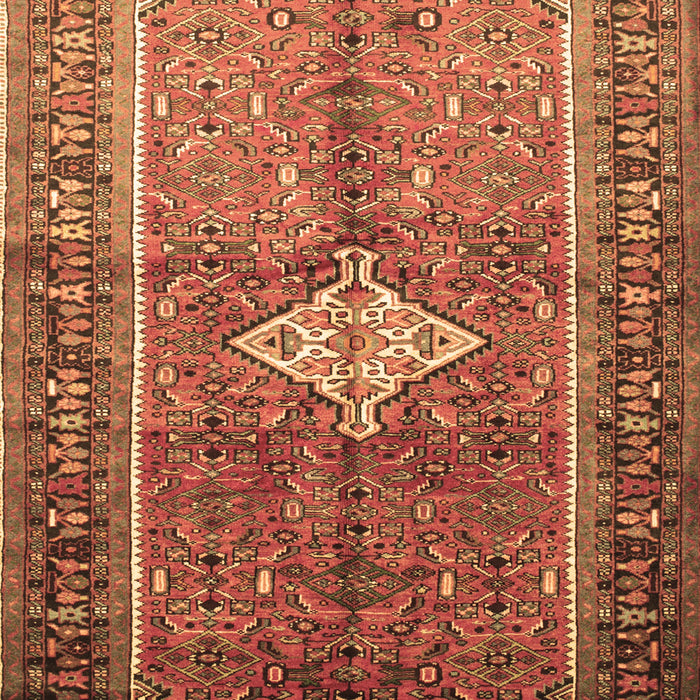 Machine Washable Persian Brown Traditional Rug, wshtr193brn