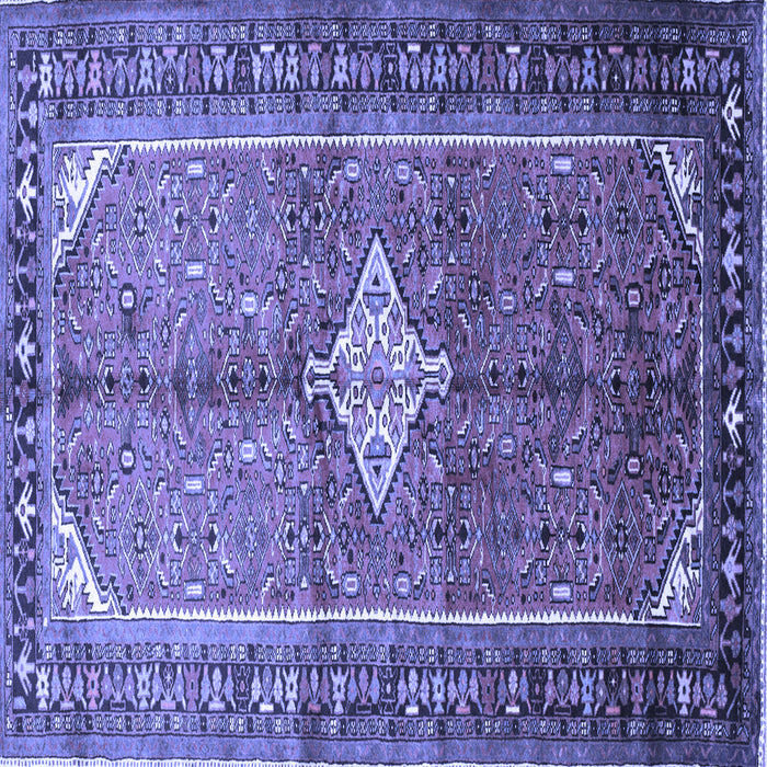 Square Machine Washable Persian Blue Traditional Rug, wshtr193blu