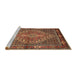 Sideview of Machine Washable Traditional Saffron Red Rug, wshtr1940