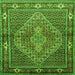 Round Machine Washable Persian Green Traditional Area Rugs, wshtr1940grn