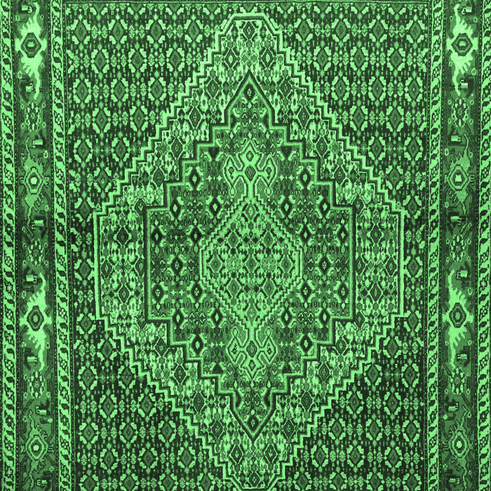 Machine Washable Persian Emerald Green Traditional Area Rugs, wshtr1940emgrn