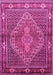 Machine Washable Persian Pink Traditional Rug, wshtr1940pnk