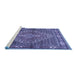 Sideview of Machine Washable Persian Blue Traditional Rug, wshtr1940blu